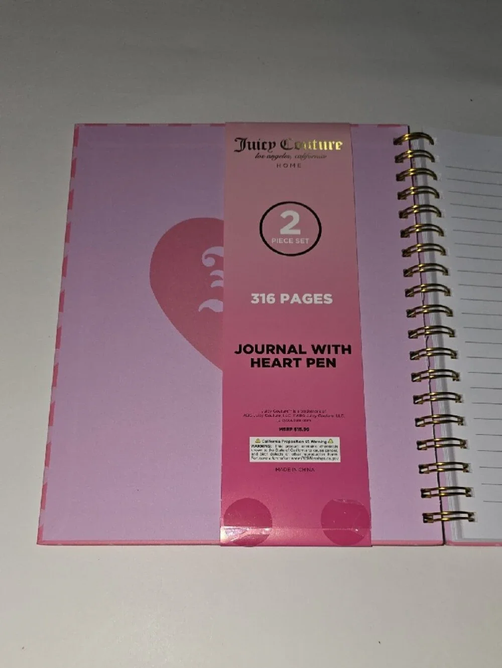 Juicy Couture Pink Journal with Pen